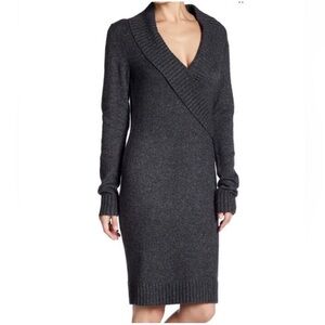 Tommy Bahama Cascade Sparkle Shawl Sweater Dress Gray Wool Cashmere Blend Size S
